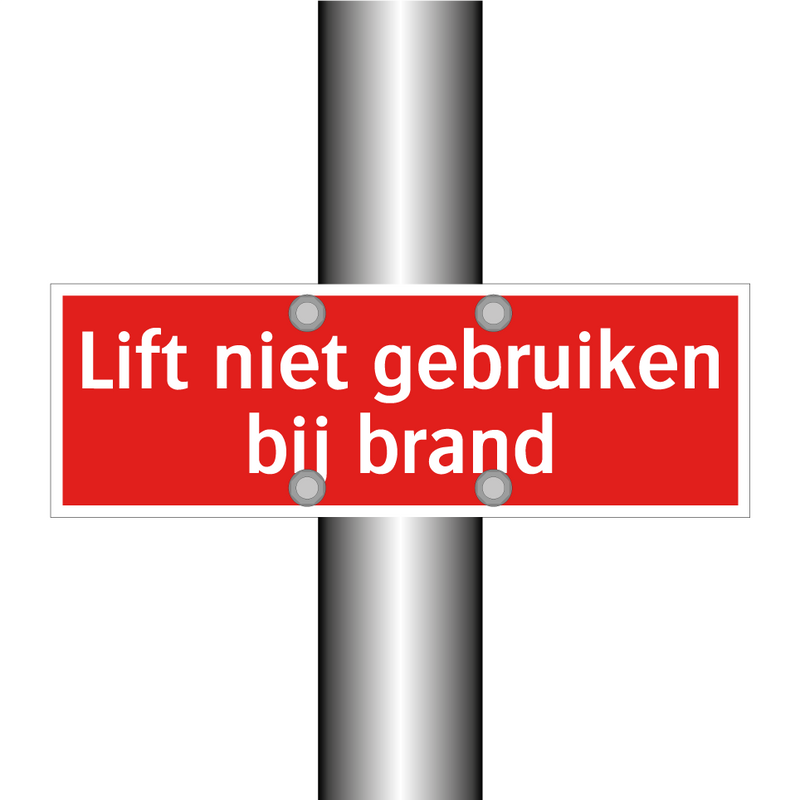 Lift niet gebruiken bij brand