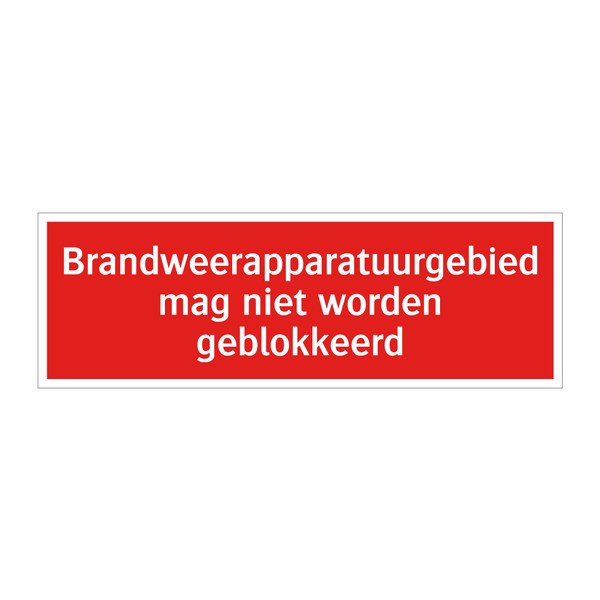 Brandweerapparatuurgebied mag niet worden geblokkeerd
