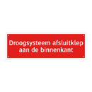 Droogsysteem afsluitklep aan de binnenkant