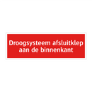 Droogsysteem afsluitklep aan de binnenkant