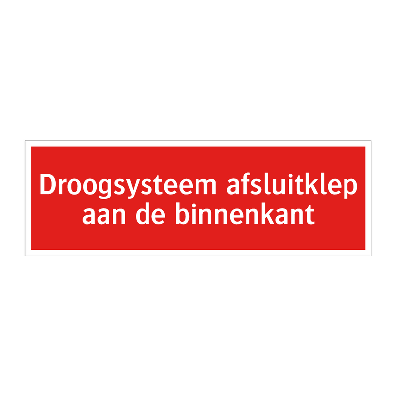 Droogsysteem afsluitklep aan de binnenkant