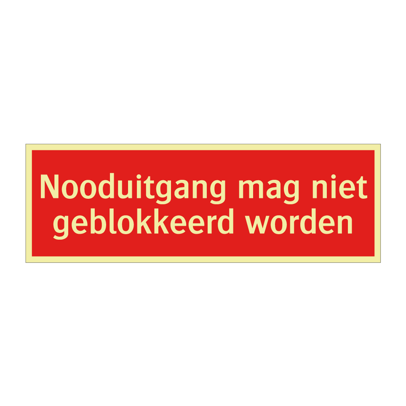 Nooduitgang mag niet geblokkeerd worden