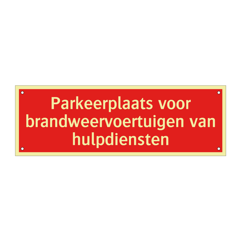 Parkeerplaats voor brandweervoertuigen van hulpdiensten