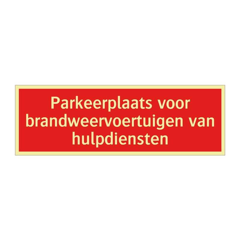 Parkeerplaats voor brandweervoertuigen van hulpdiensten