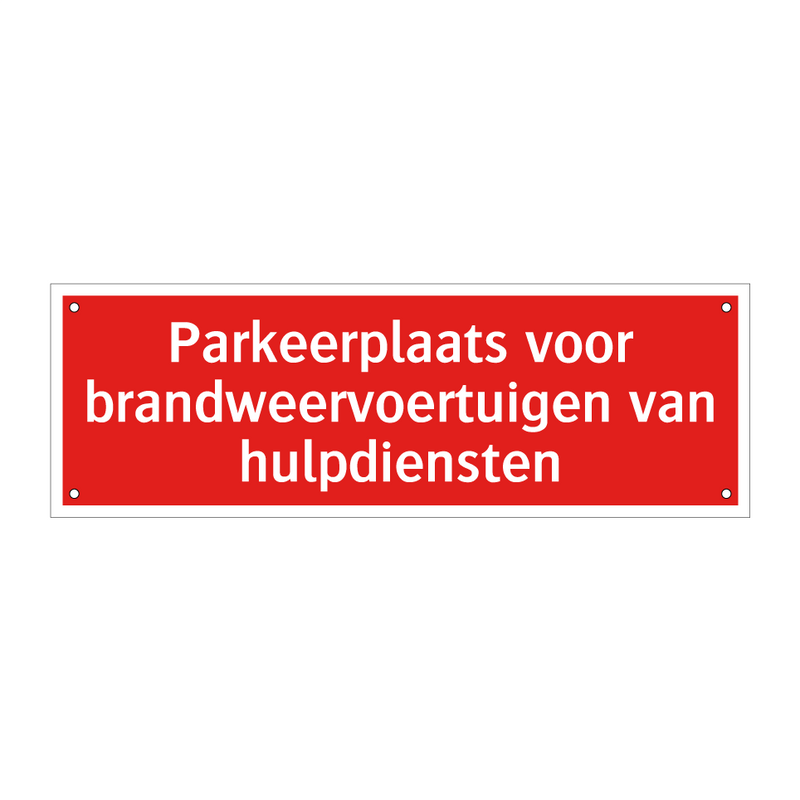 Parkeerplaats voor brandweervoertuigen van hulpdiensten