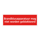 Brandblusapparatuur mag niet worden geblokkeerd