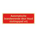 Automatische brandwerende deur Houd sluitingspad vrij