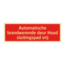 Automatische brandwerende deur Houd sluitingspad vrij
