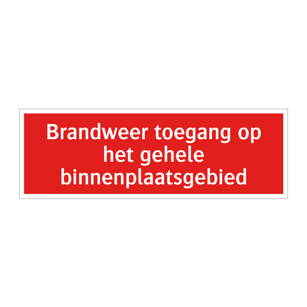 Brandweer toegang op het gehele binnenplaatsgebied