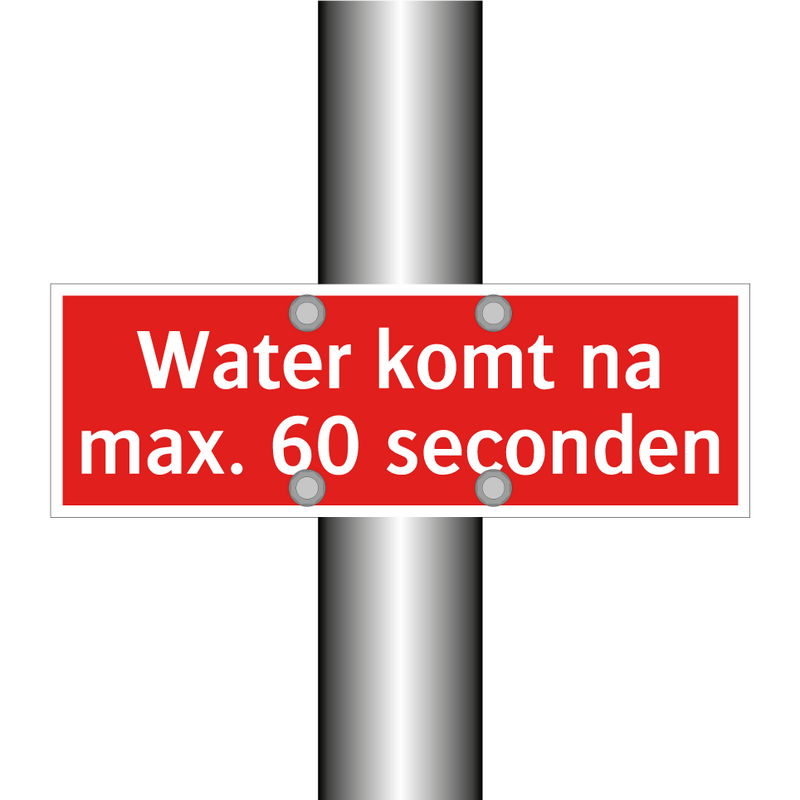 Water komt na max. 60 seconden
