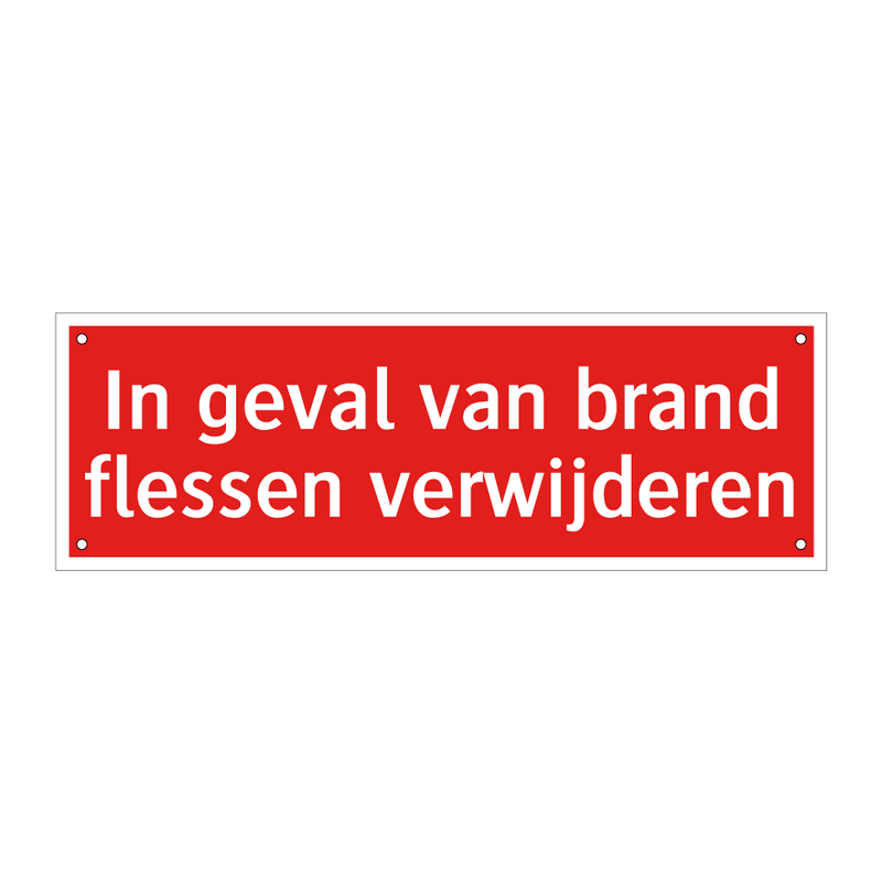 In geval van brand flessen verwijderen