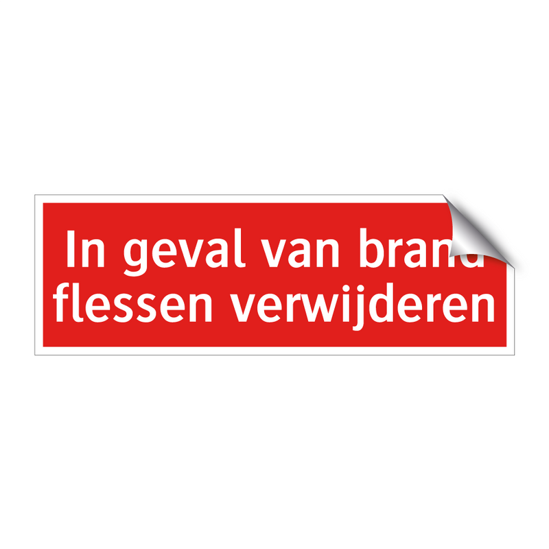 In geval van brand flessen verwijderen
