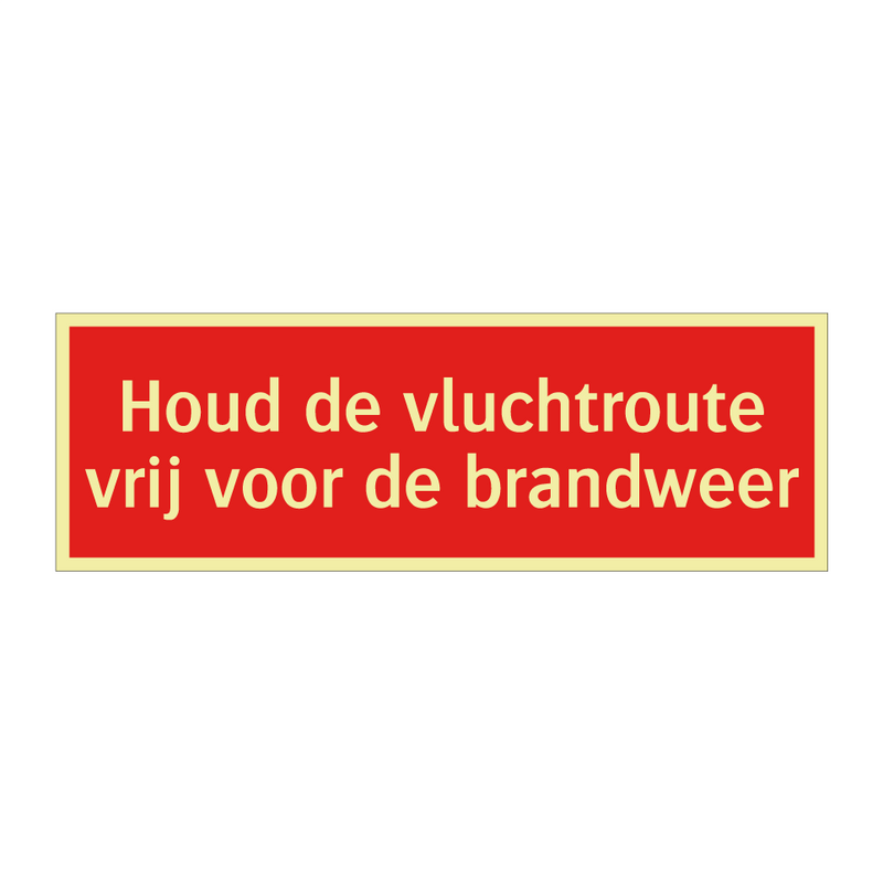 Houd de vluchtroute vrij voor de brandweer