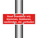 Houd branddeur vrij; klemmen, blokkeren, vastbinden, etc. verboden/.../