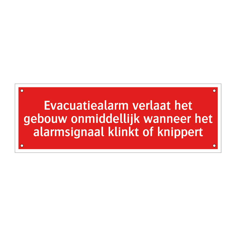 Evacuatiealarm verlaat het gebouw onmiddellijk wanneer het alarmsignaal /.../