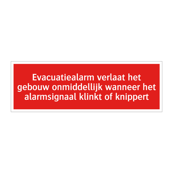 Evacuatiealarm verlaat het gebouw onmiddellijk wanneer het alarmsignaal /.../