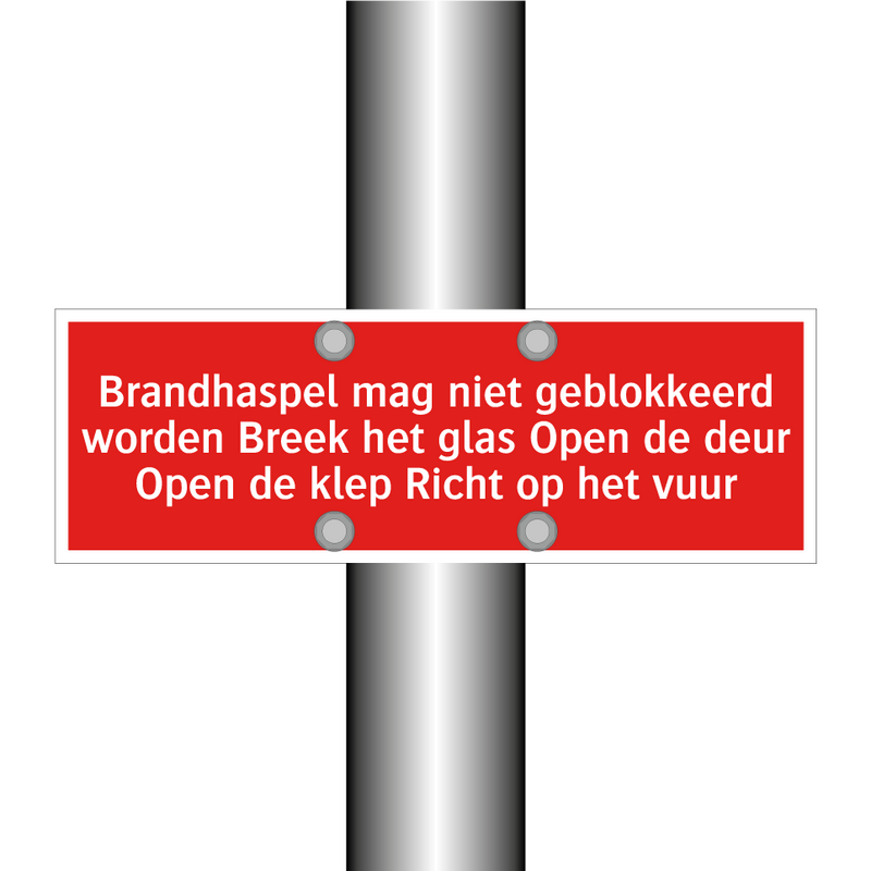 Brandhaspel mag niet geblokkeerd worden Breek het glas Open /.../