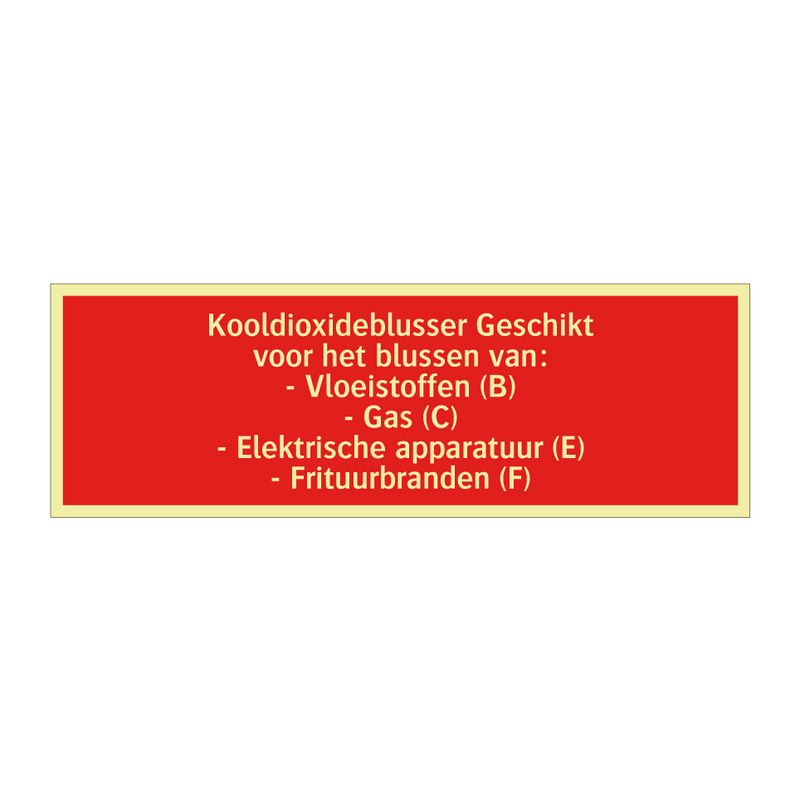 Kooldioxideblusser Geschikt voor het blussen van: - Vloeistoffen /.../