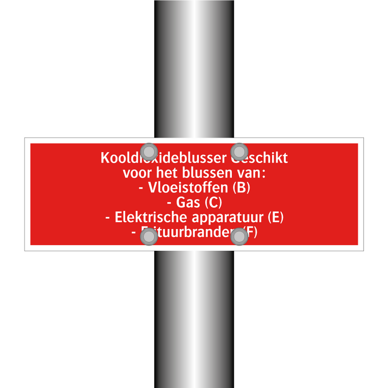 Kooldioxideblusser Geschikt voor het blussen van: - Vloeistoffen /.../