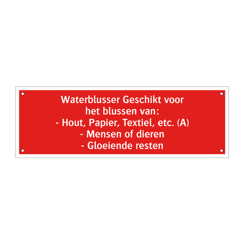 Waterblusser Geschikt voor het blussen van: - Hout, Papier, /.../