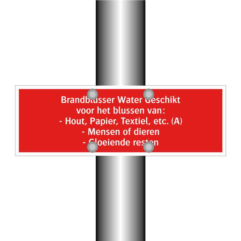 Brandblusser Water Geschikt voor het blussen van: - Hout, Papier, /.../
