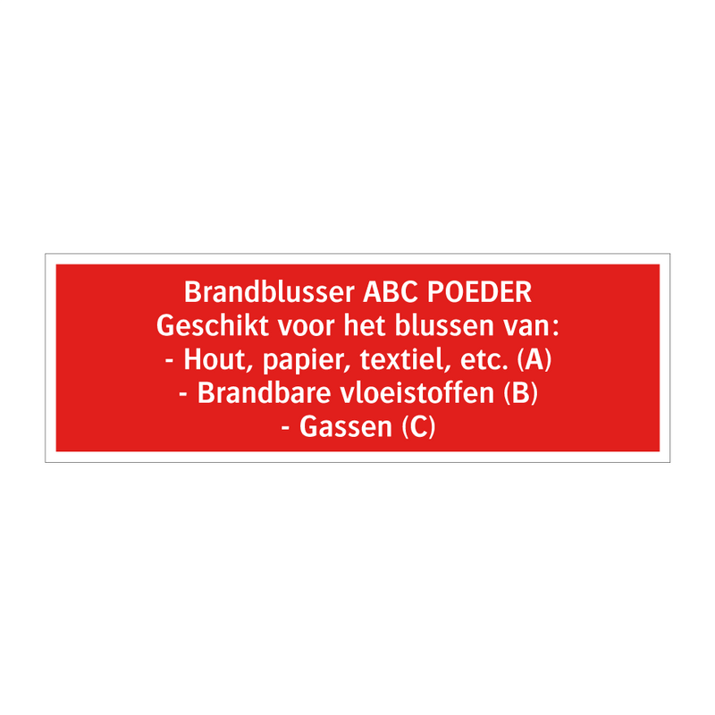 Brandblusser ABC POEDER Geschikt voor het blussen van: -Hout, /.../