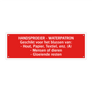 HANDSPROEIER - WATERPATRON Geschikt voor het blussen van: - /.../