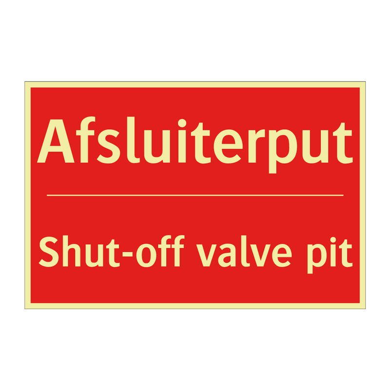 Afsluiterput - Shut-off valve pit
