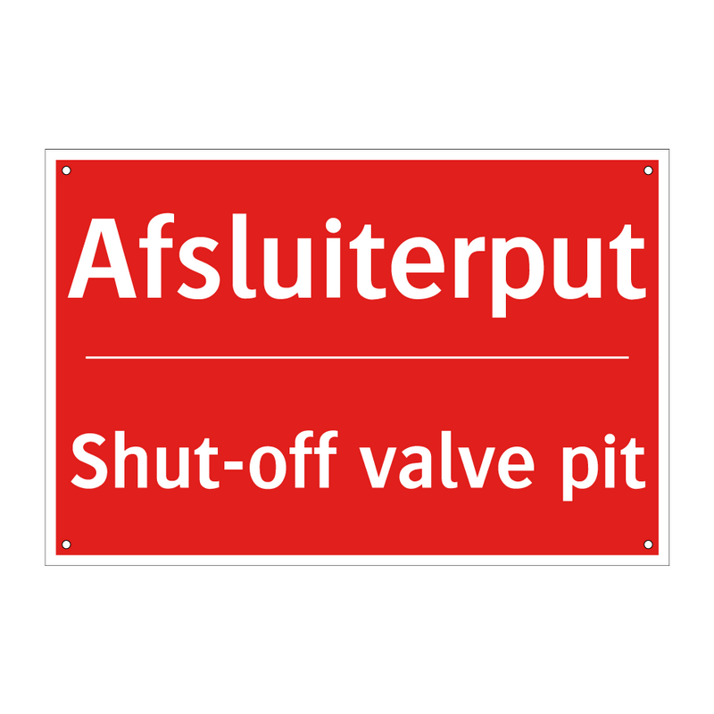 Afsluiterput - Shut-off valve pit