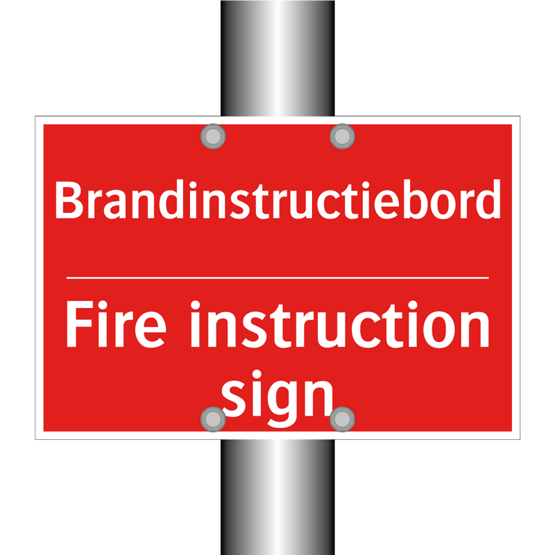 Brandinstructiebord - Fire instruction sign