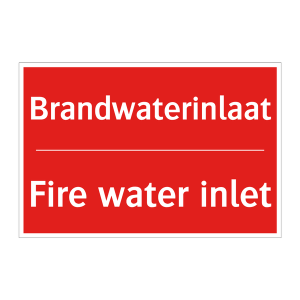 Brandwaterinlaat - Fire water inlet