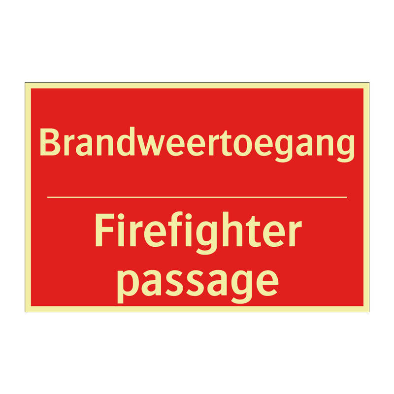 Brandweertoegang - Firefighter passage
