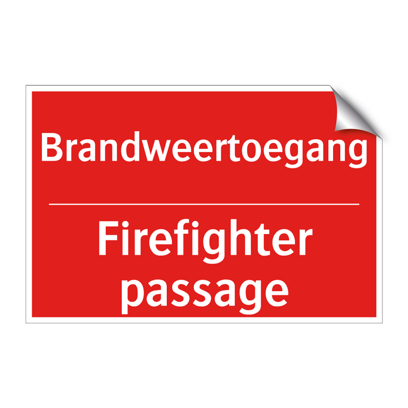 Brandweertoegang - Firefighter passage