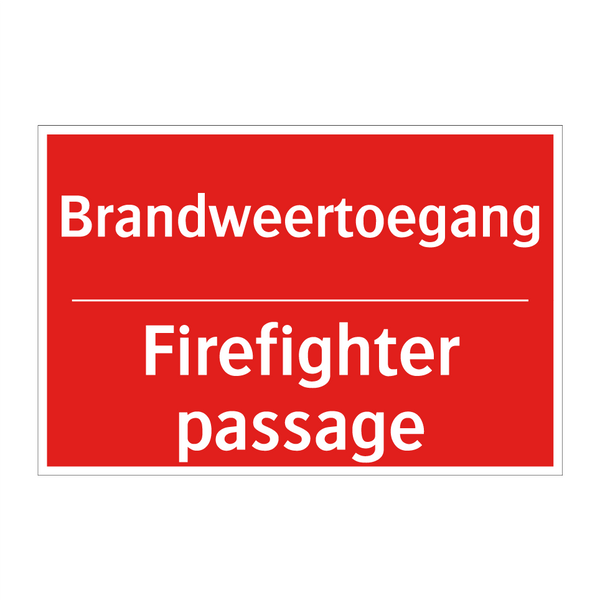 Brandweertoegang - Firefighter passage