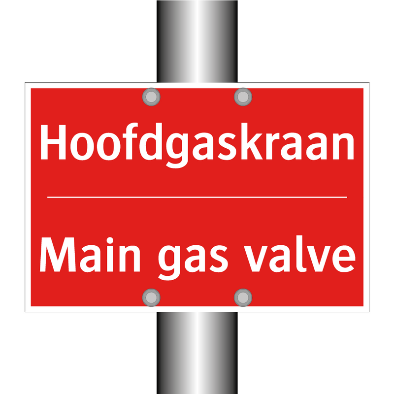 Hoofdgaskraan - Main gas valve