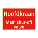 Hoofdkraan - Main shut-off valve
