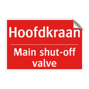 Hoofdkraan - Main shut-off valve