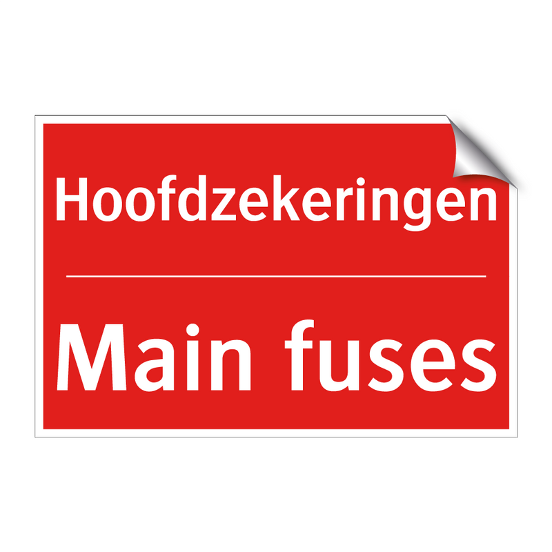 Hoofdzekeringen - Main fuses