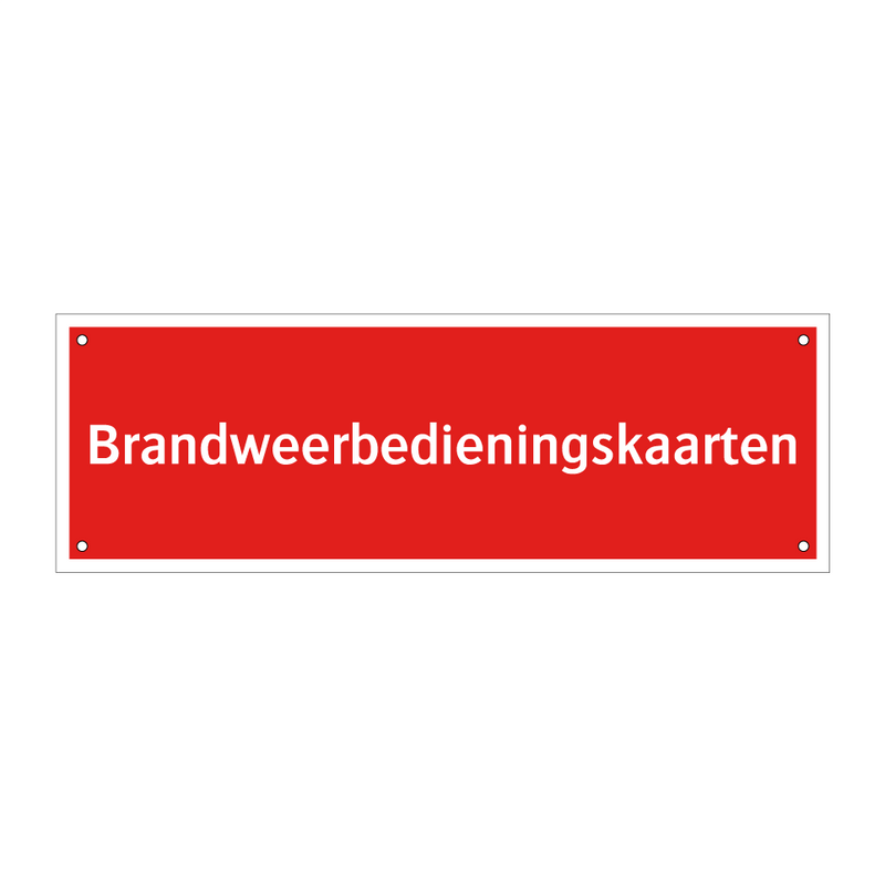 Brandweerbedieningskaarten & Brandweerbedieningskaarten & Brandweerbedieningskaarten