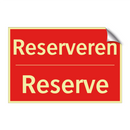 Reserveren - Reserve