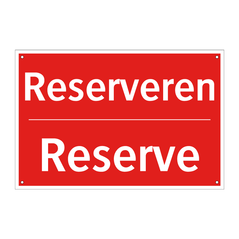 Reserveren - Reserve
