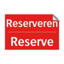 Reserveren - Reserve