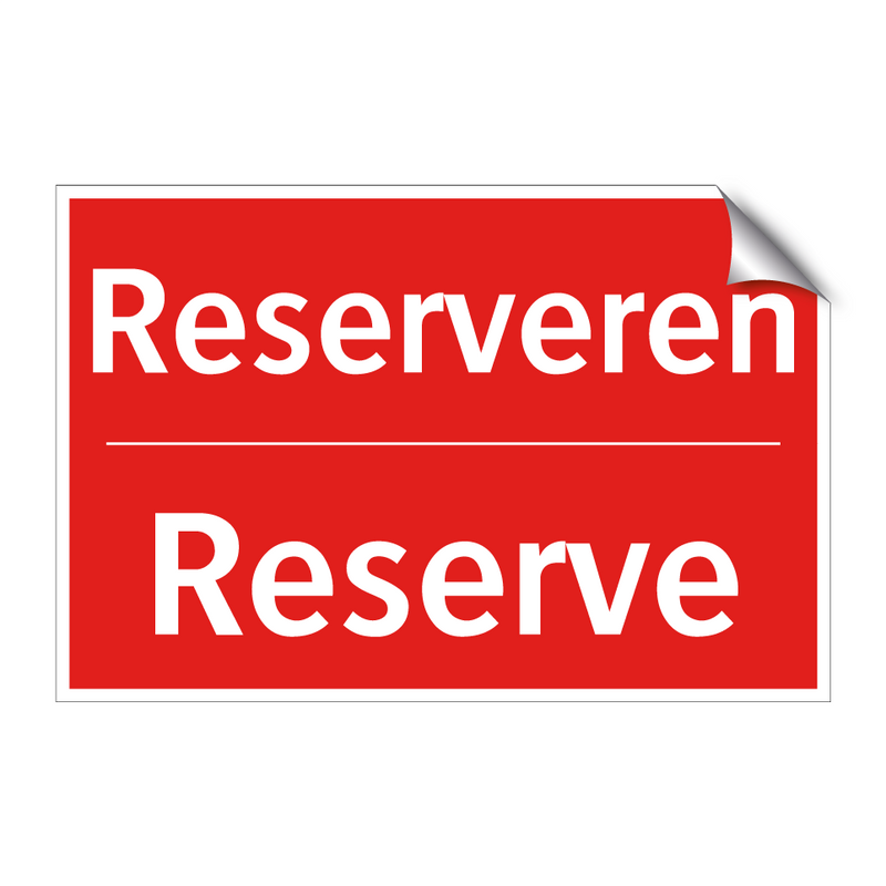 Reserveren - Reserve