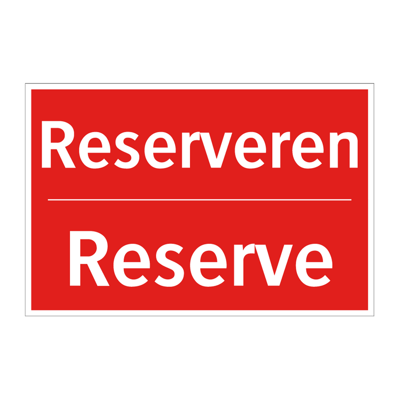 Reserveren - Reserve