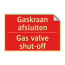 Gaskraan afsluiten - Gas valve shut-off