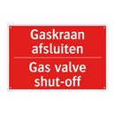 Gaskraan afsluiten - Gas valve shut-off