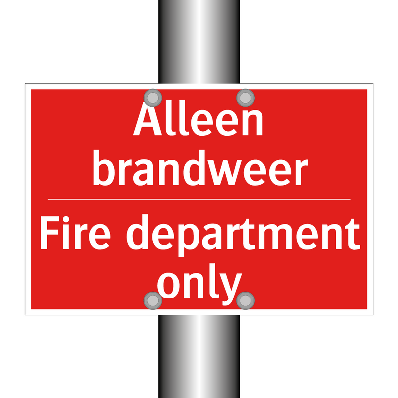 Alleen brandweer - Fire department only