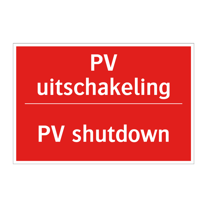 PV uitschakeling - PV shutdown