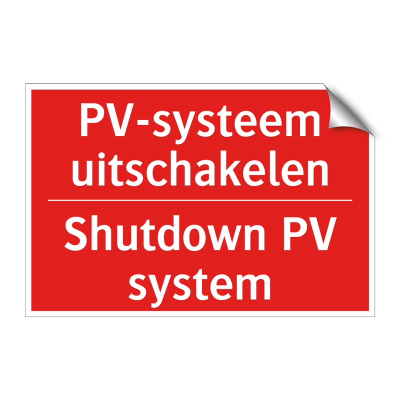 PV-systeem uitschakelen - Shutdown PV system