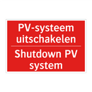 PV-systeem uitschakelen - Shutdown PV system